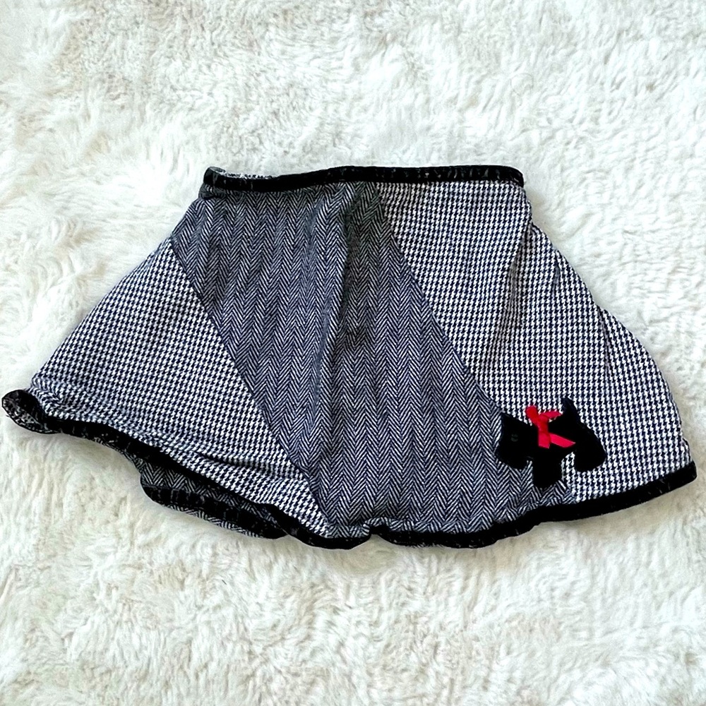 🌻3/$15 Girls Scottie Dog Houndstooth Skirt - Picture 1 of 5